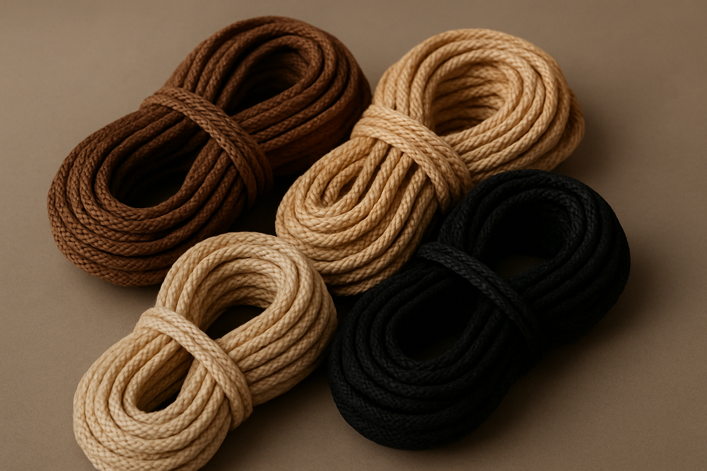 brown, beige, black, polyester cord
