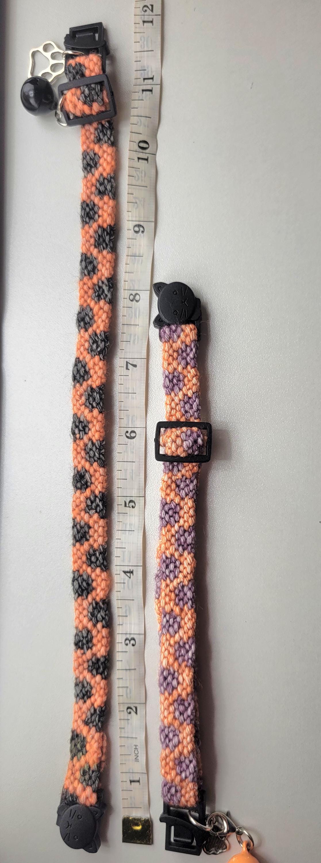 Designer Cat Collar: Woven Breakaway Polka Dots Cat Collars with Charm and Bell, Adjustable 8"-12"[20-30.5cm], Ideal for Girl Cats Male Cats, Kittens Puppies, Made with Soft Cotton, Fits Most Cats,