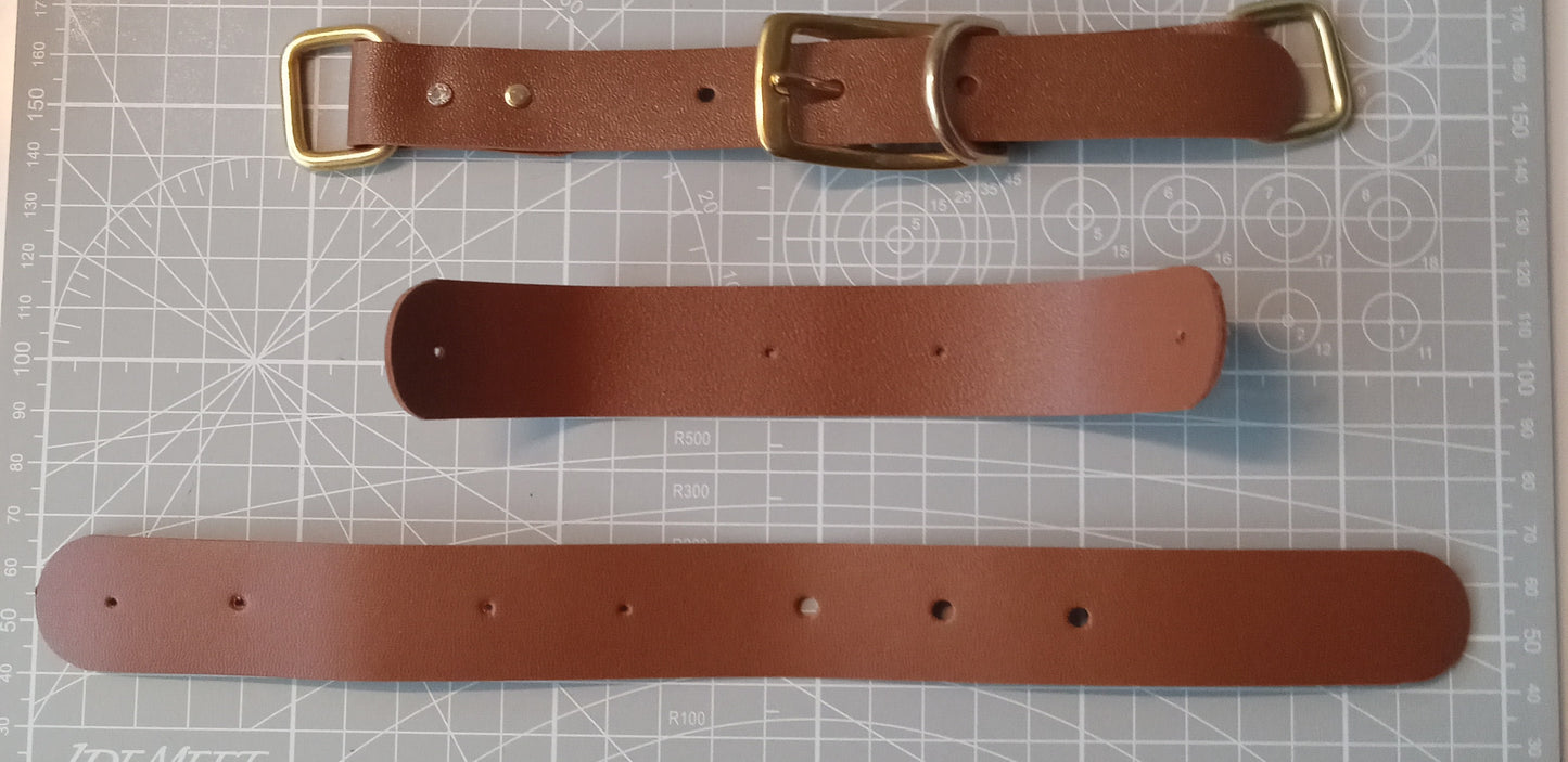 Designer Dog Collar, Unique Woven Dog Collar with Eco Leather, Plaid design,  Adjustable Large, 16" -19"(40.5-48cm) neck size, Wide variety of colors