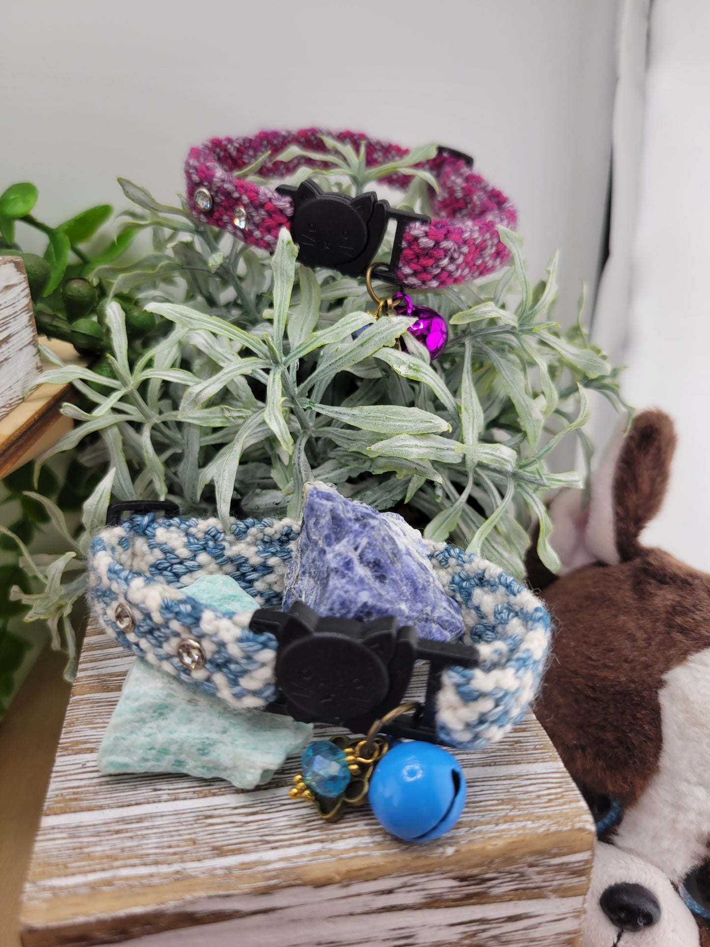 Designer Cat Collar: Woven Breakaway Cat Collars with Charm and Bell, Chevron braid design, Adjustable 8"-12"[20-30.5cm], Ideal for Girl Cats Male Cats, Kittens Puppies, Made with Soft Cotton, Wide variety of colors