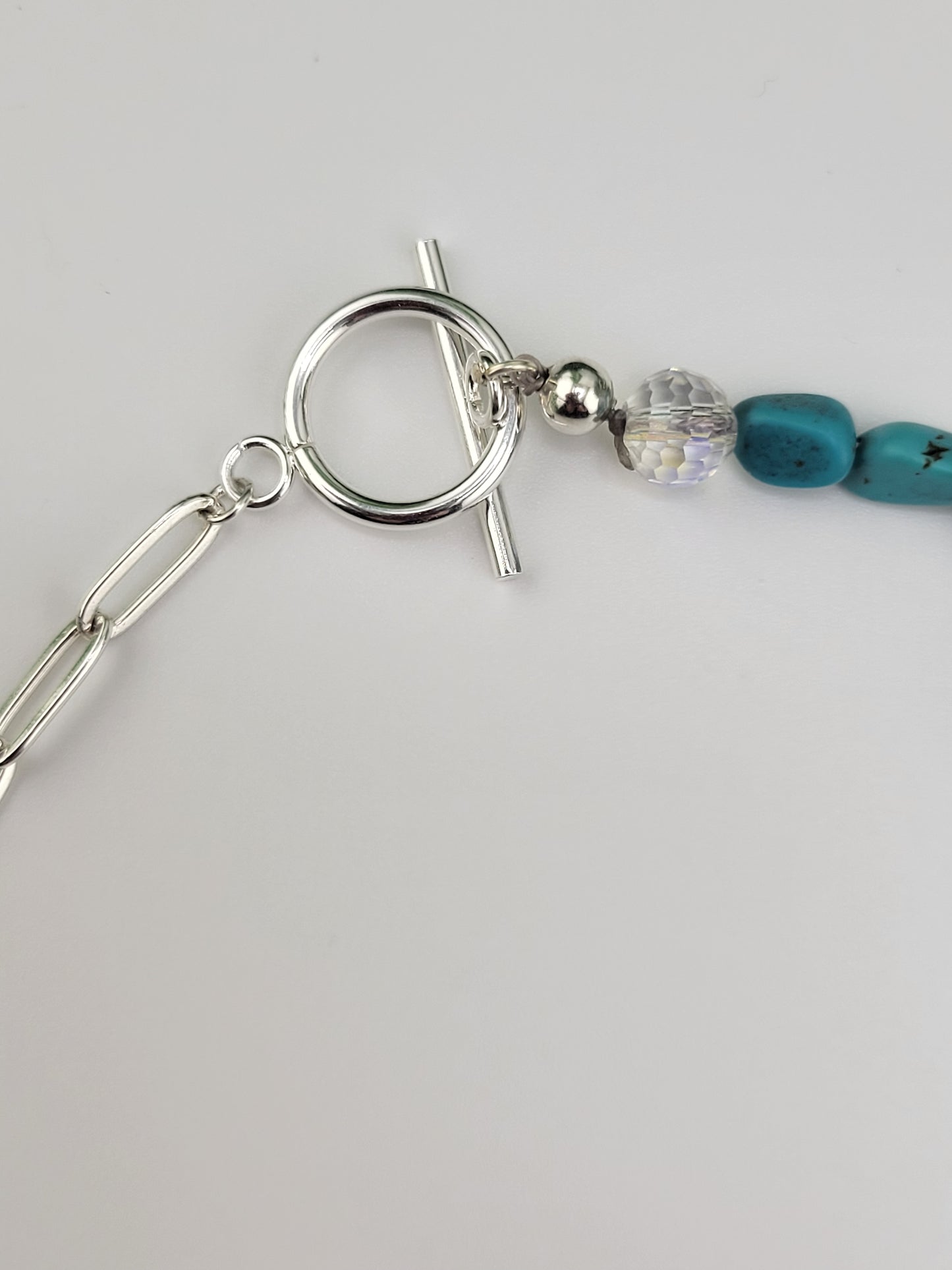 Half 18k Gold Plated Brass or Stainless Steel Silver Paperclip Chain Half Gemstone Necklace with Carabiner Clasp including two 18k gold plated brass Charms of your choice