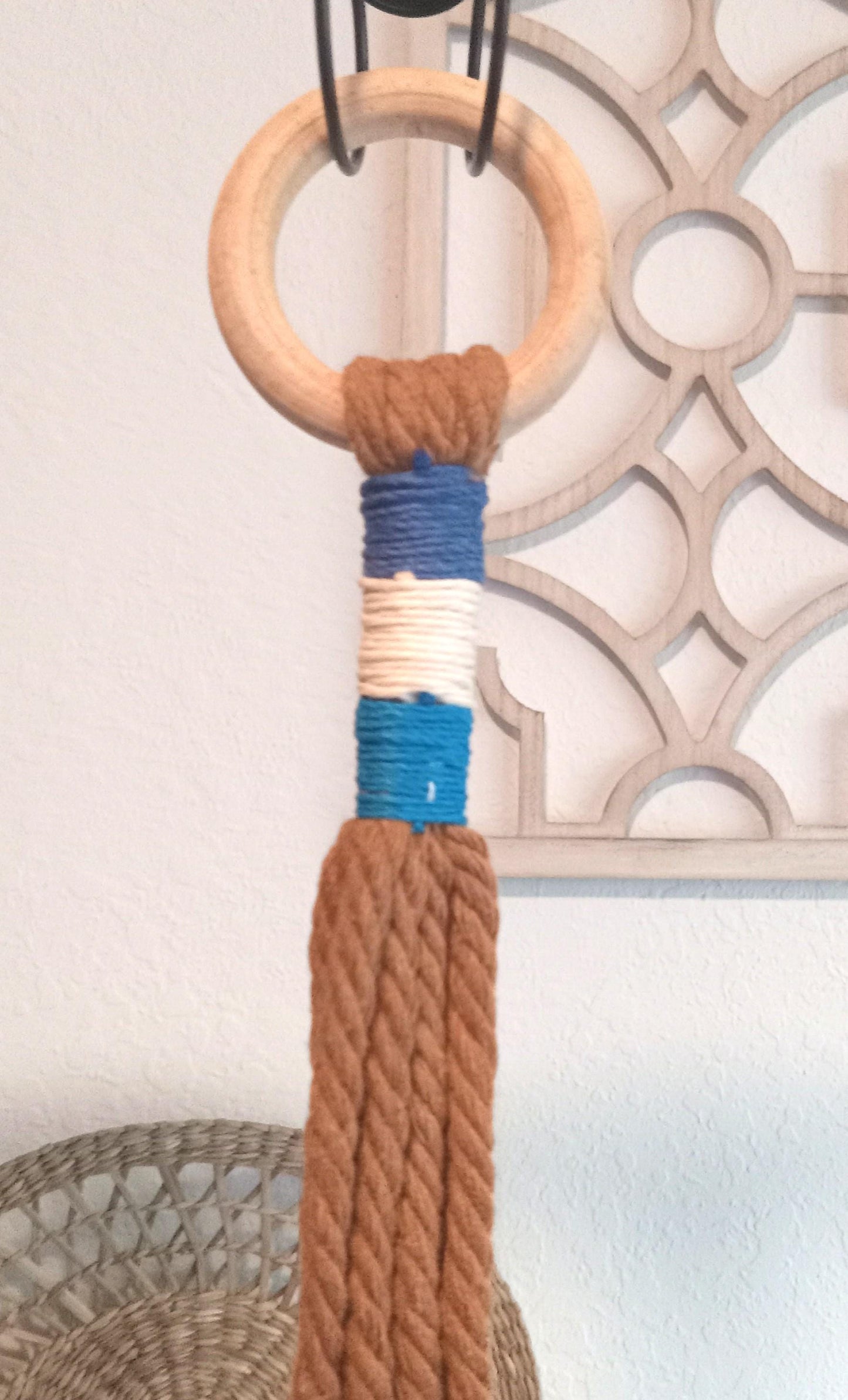 Macrame Plant Hanger with Wooden Beads – Handmade House Decor – Hanging Plant Holder for Indoor and Outdoor Plants