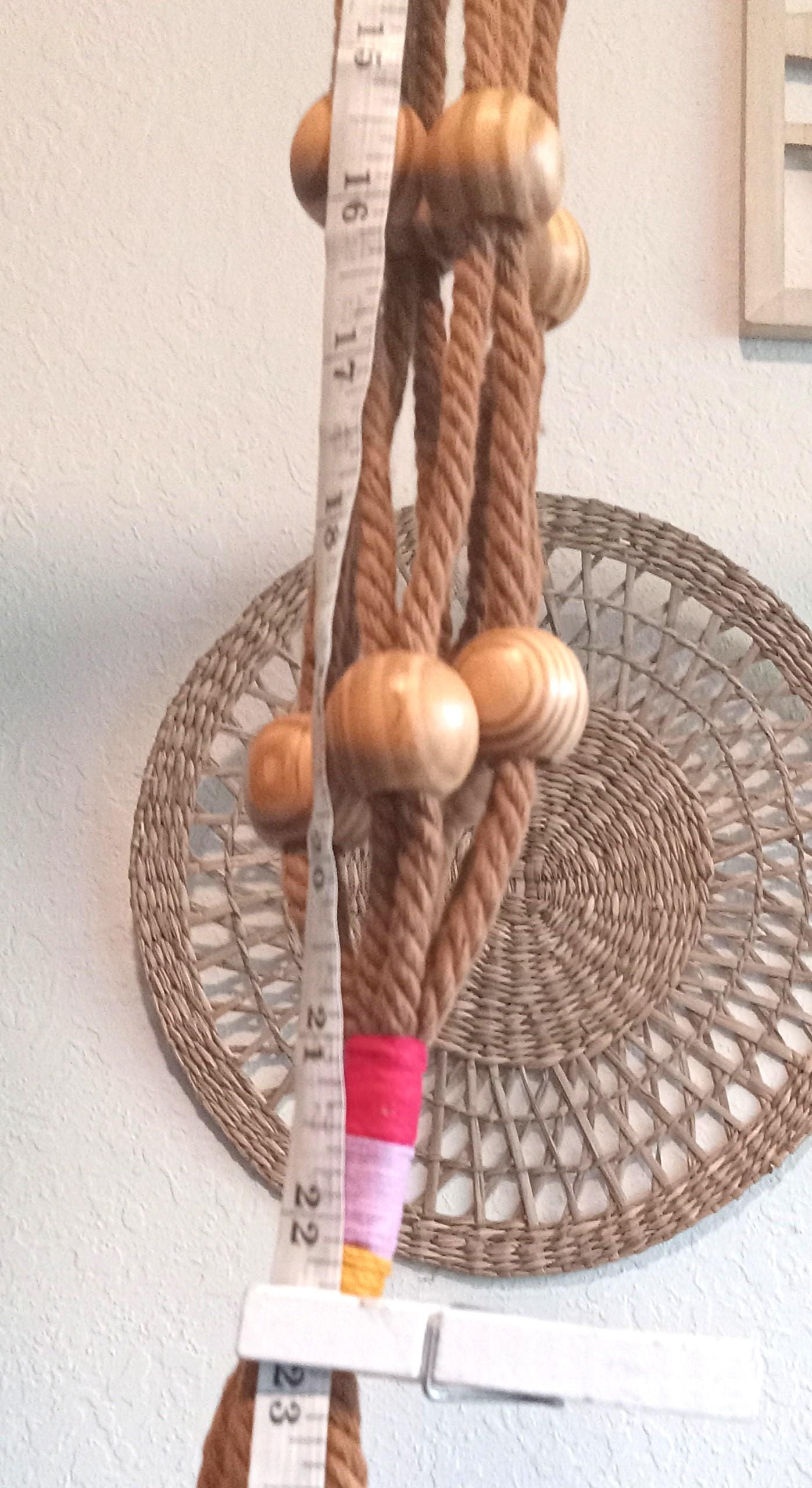 Macrame Plant Hanger with Wooden Beads – Handmade House Decor – Hanging Plant Holder for Indoor and Outdoor Plants