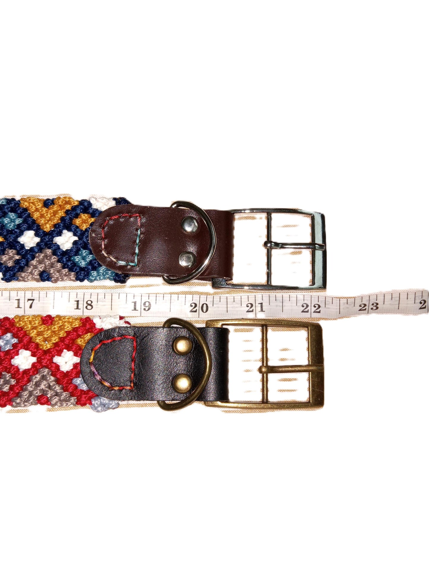 Personalized Woven Dog Collar for 2XL 21" and more, Custom Made with Eco Leather, Made to Order