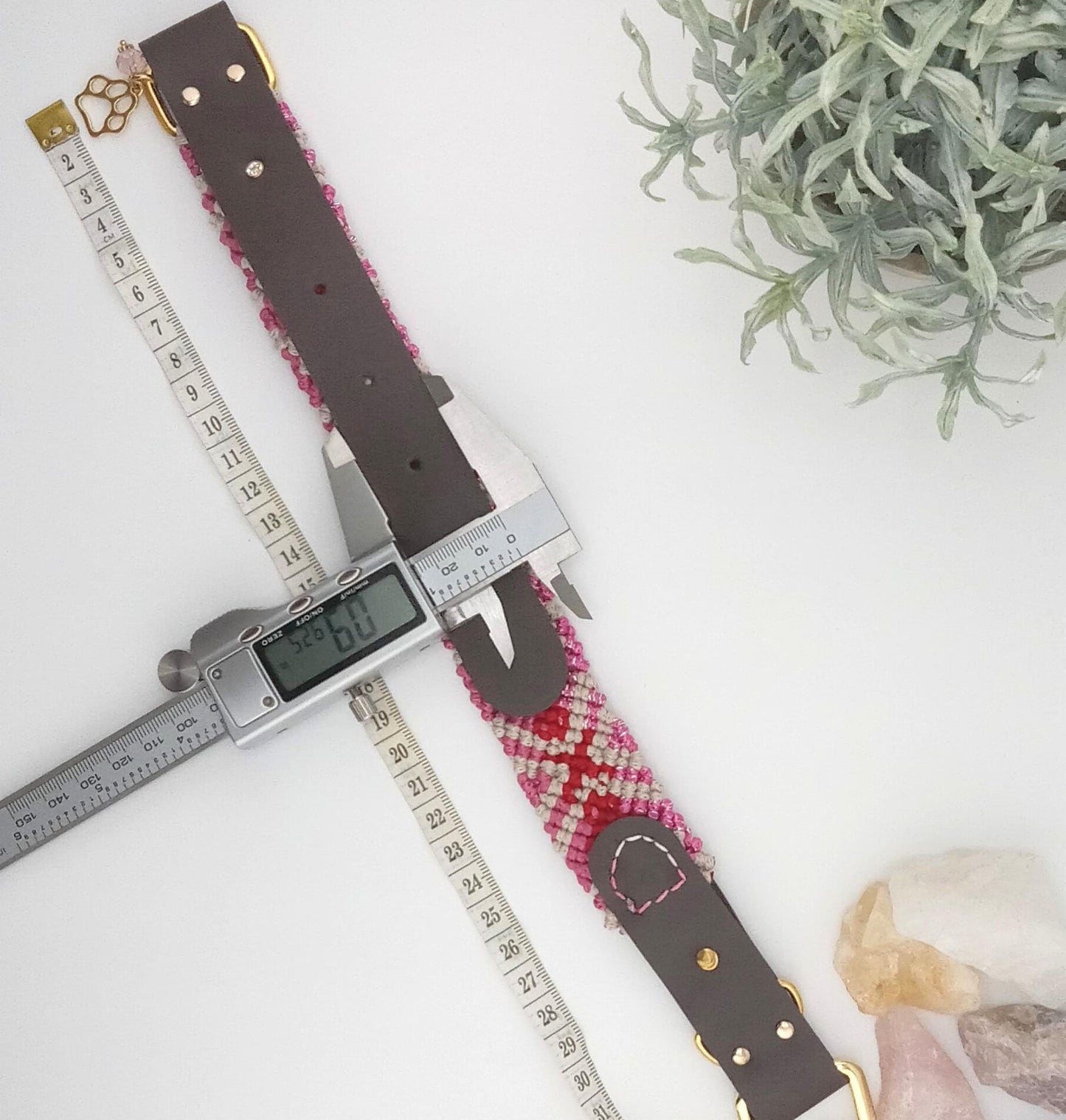 Designer Dog Collar, Unique Woven Dog Collar with Eco Leather, Ethnic Tribal design, Adjustable Large, 16" -19"(40.5-48cm) neck size, Wide variety of colors