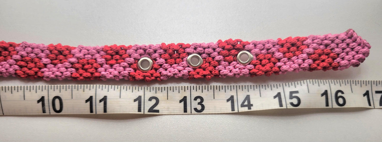 Designer Dog Collar, Unique Woven Polka Dots Dog Collar with Eco Leather, Adjustable Small 12"-14", Wide variety of colors