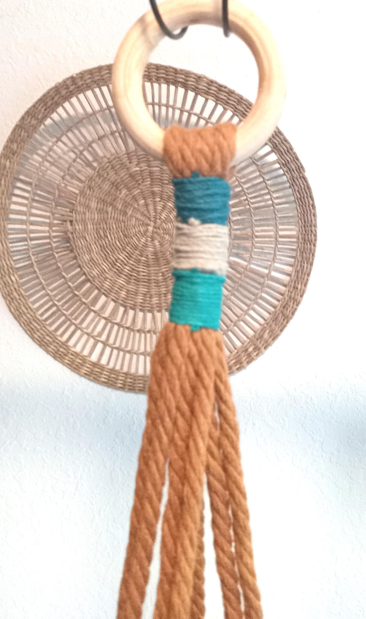 Macrame Plant Hanger with Wooden Beads – Handmade House Decor – Hanging Plant Holder for Indoor and Outdoor Plants