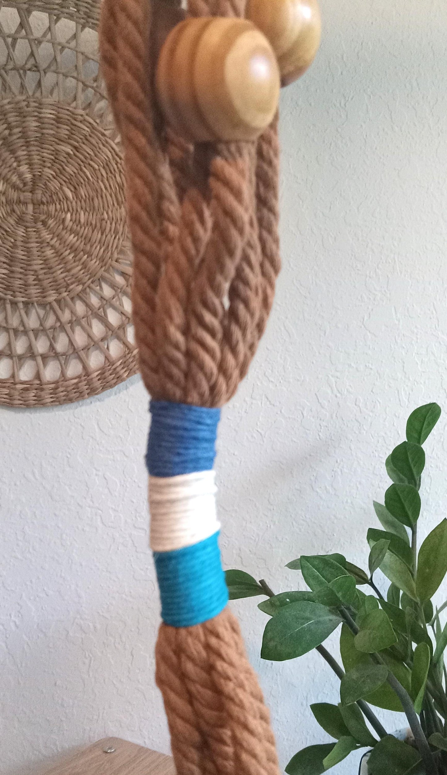 Macrame Plant Hanger with Wooden Beads – Handmade House Decor – Hanging Plant Holder for Indoor and Outdoor Plants