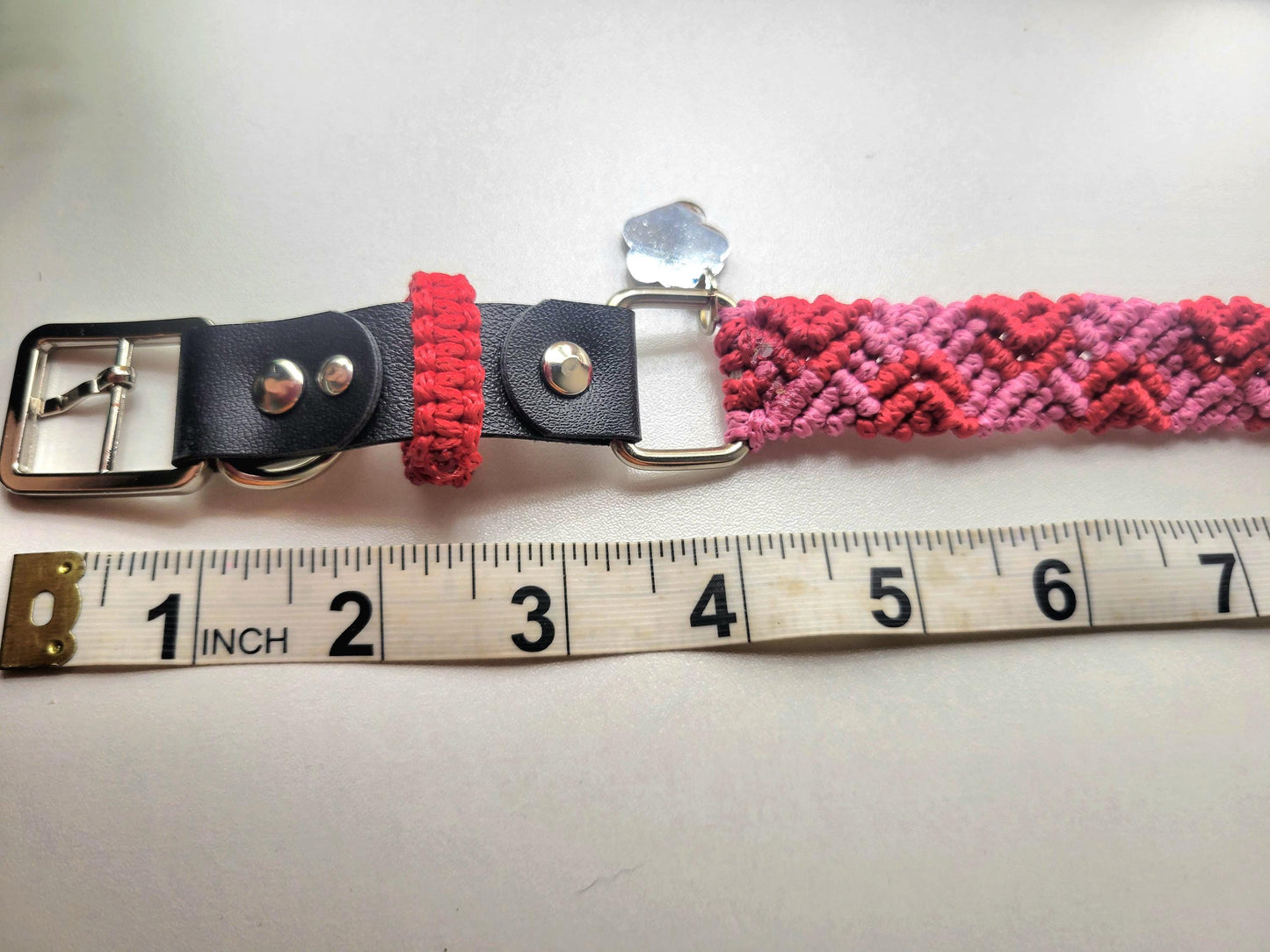 Designer Dog Collar, Unique Woven Polka Dots Dog Collar with Eco Leather, Adjustable Small 12"-14", Wide variety of colors