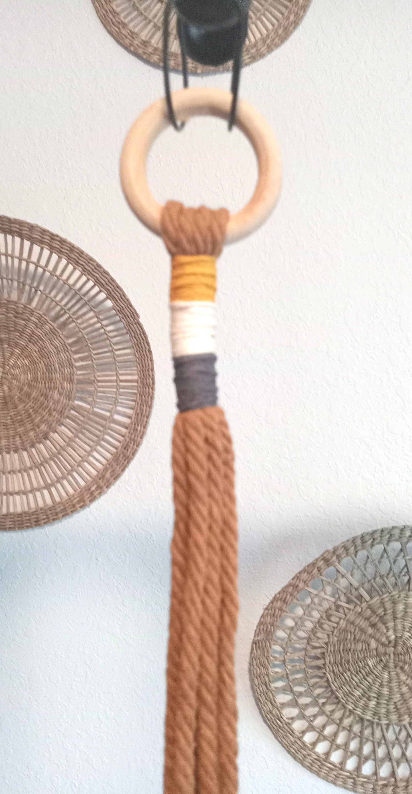 Macrame Plant Hanger with Wooden Beads – Handmade House Decor – Hanging Plant Holder for Indoor and Outdoor Plants