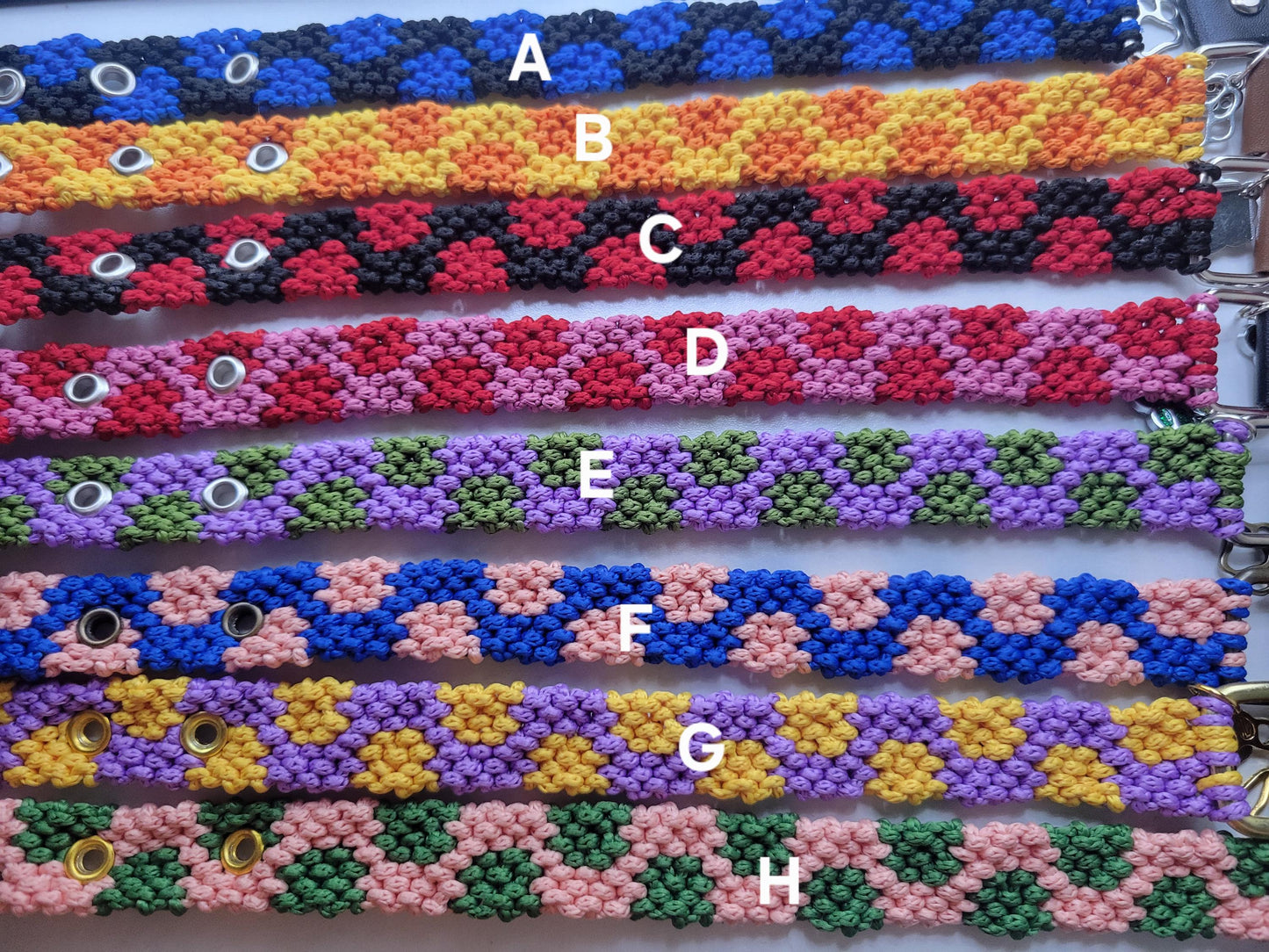 Designer Dog Collar, Unique Woven Polka Dots Dog Collar with Eco Leather, Adjustable Small 12"-14", Wide variety of colors