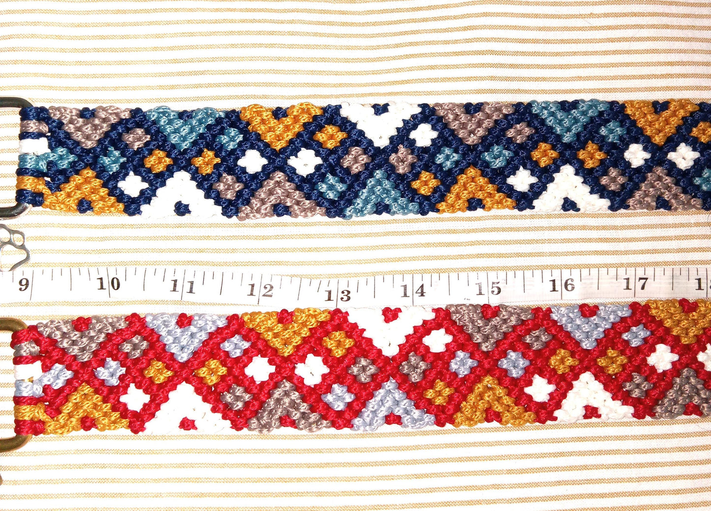 Personalized Woven Dog Collar for 2XL 21" and more, Custom Made with Eco Leather, Made to Order