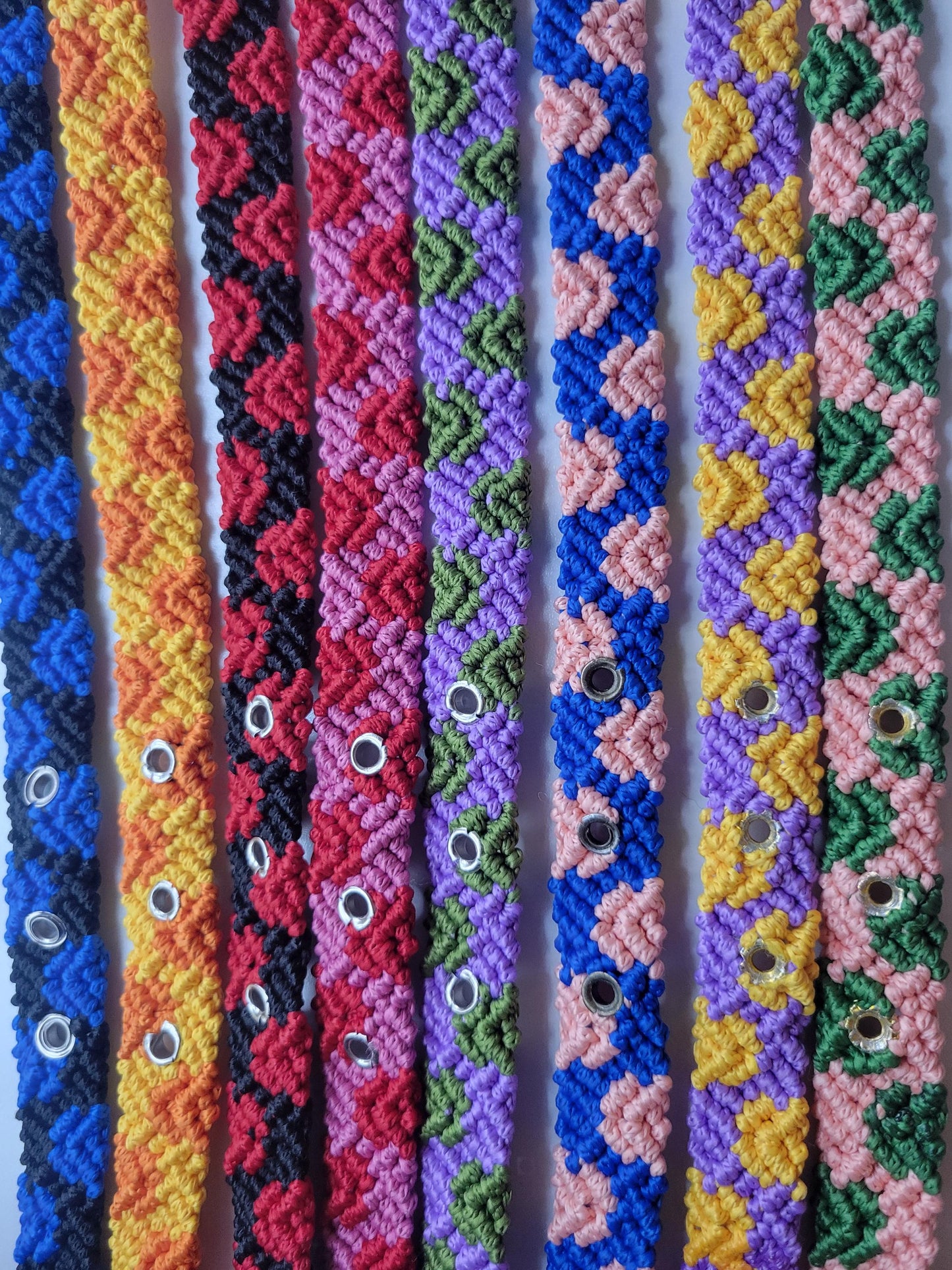 Designer Dog Collar, Unique Woven Polka Dots Dog Collar with Eco Leather, Adjustable Small 12"-14", Wide variety of colors