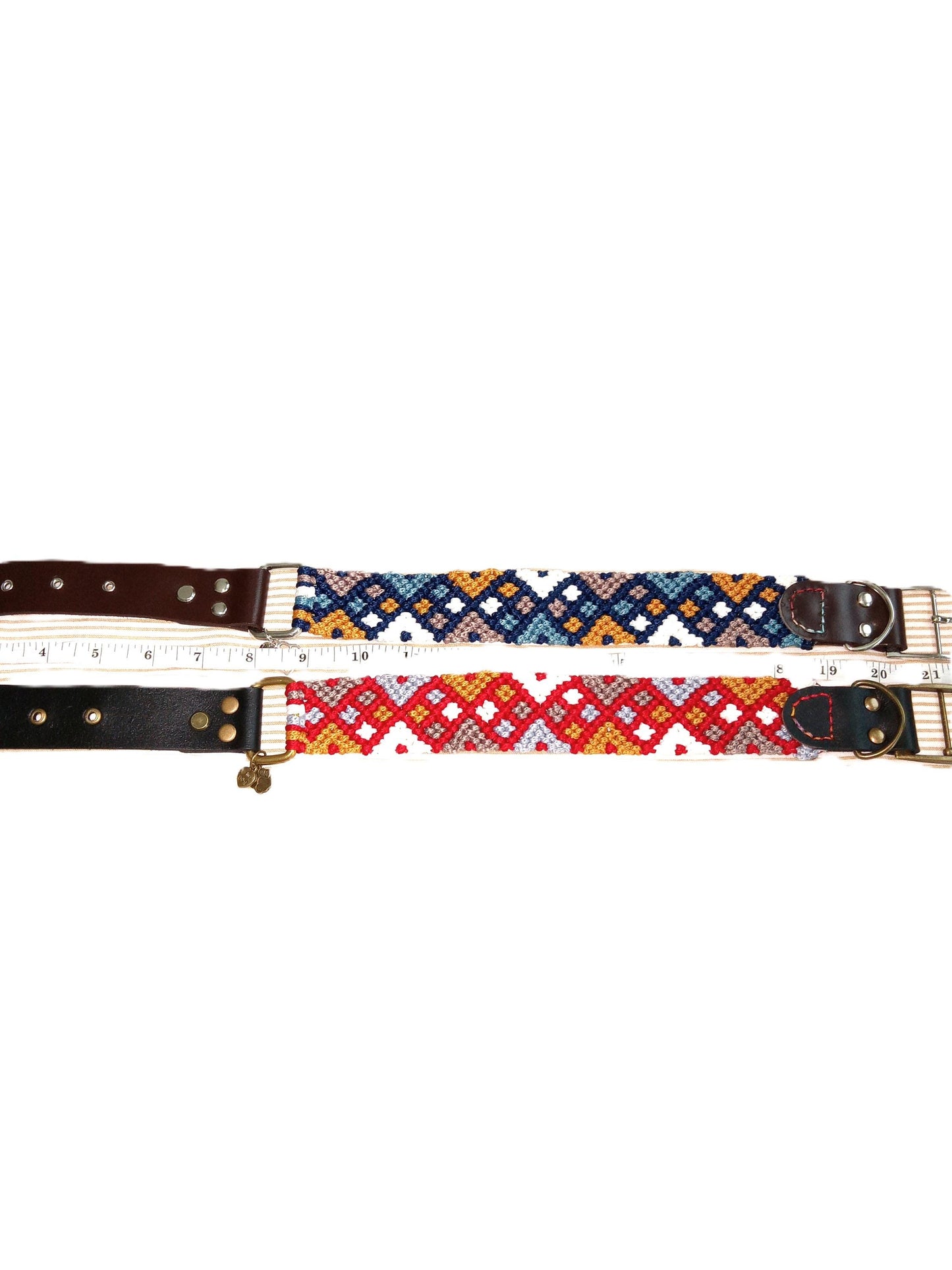 Personalized Woven Dog Collar for 2XL 21" and more, Custom Made with Eco Leather, Made to Order