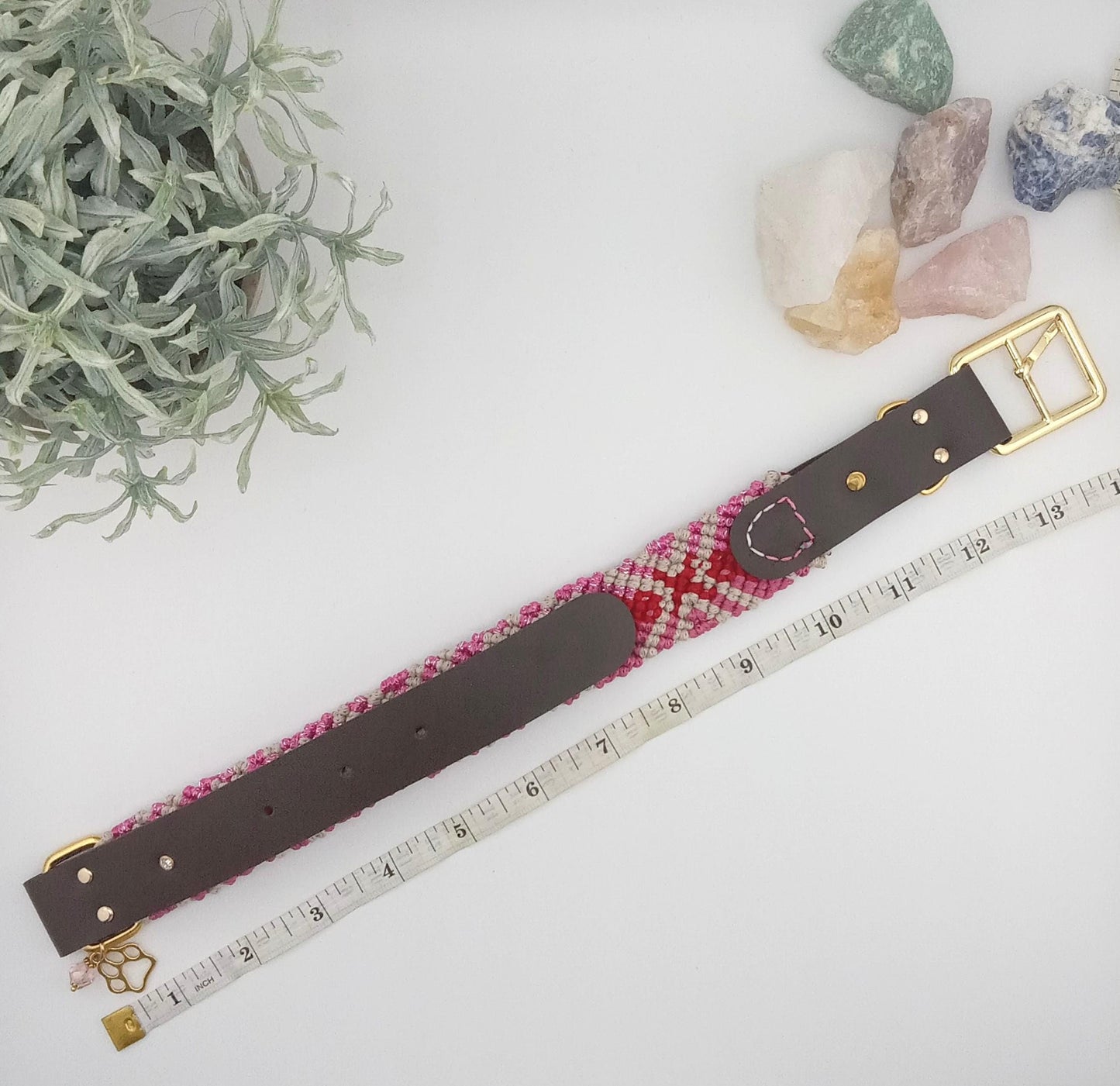 Designer Dog Collar, Unique Woven Dog Collar with Eco Leather, Ethnic Tribal design, Adjustable Large, 16" -19"(40.5-48cm) neck size, Wide variety of colors