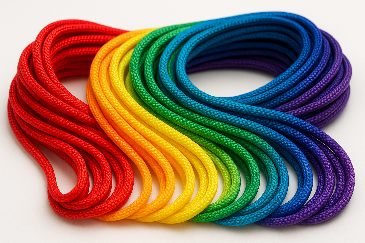 rainbow color of polyester cord