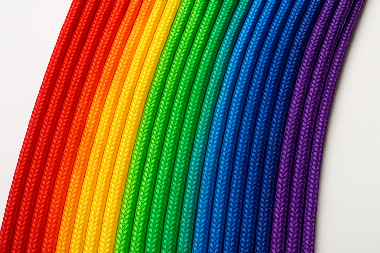 Rainbow color of polyester cord