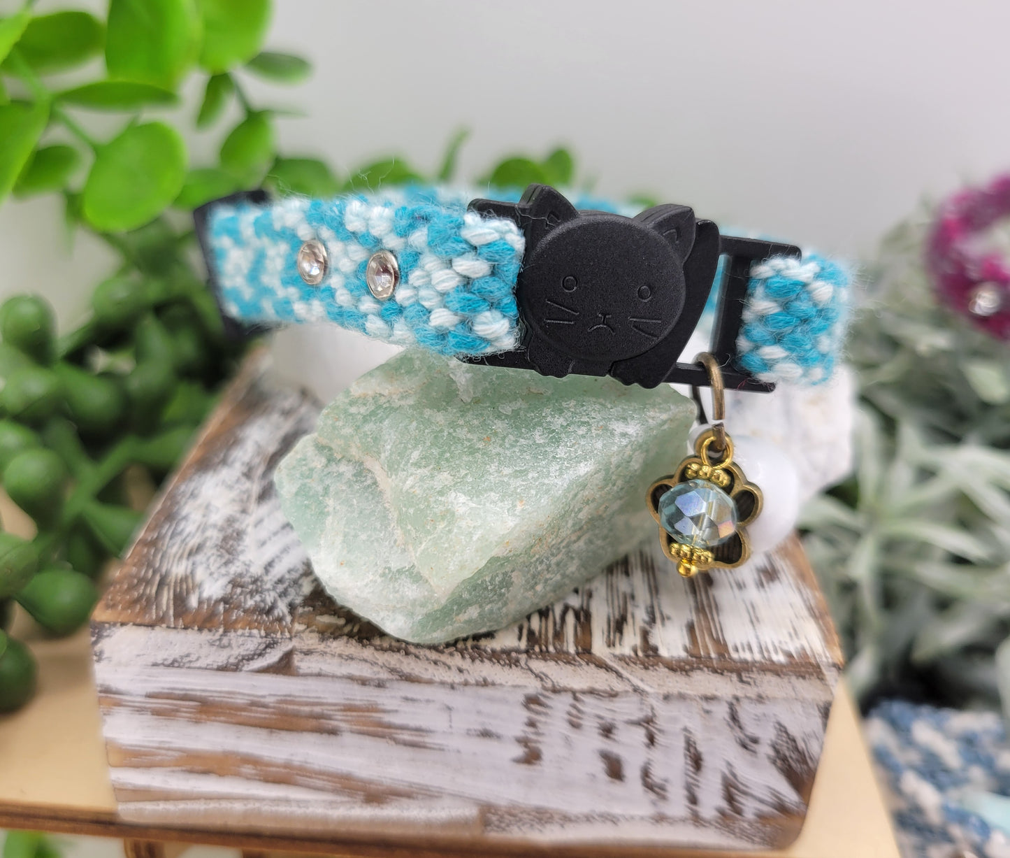 Designer Cat Collar: Woven Breakaway Cat Collars with Charm and Bell, Chevron braid design, Adjustable 8"-12"[20-30.5cm], Ideal for Girl Cats Male Cats, Kittens Puppies, Made with Soft Cotton, Wide variety of colors