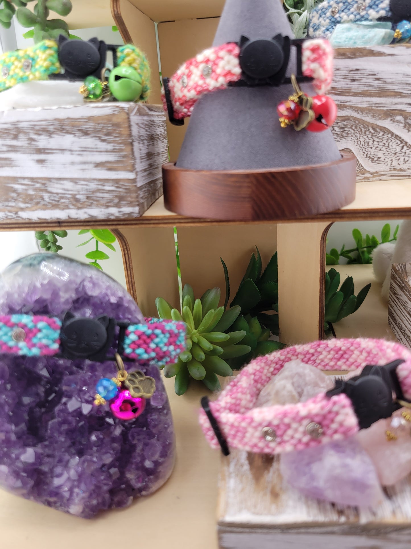 Designer Cat Collar: Woven Breakaway Cat Collars with Charm and Bell, Chevron braid design, Adjustable 8"-12"[20-30.5cm], Ideal for Girl Cats Male Cats, Kittens Puppies, Made with Soft Cotton, Wide variety of colors