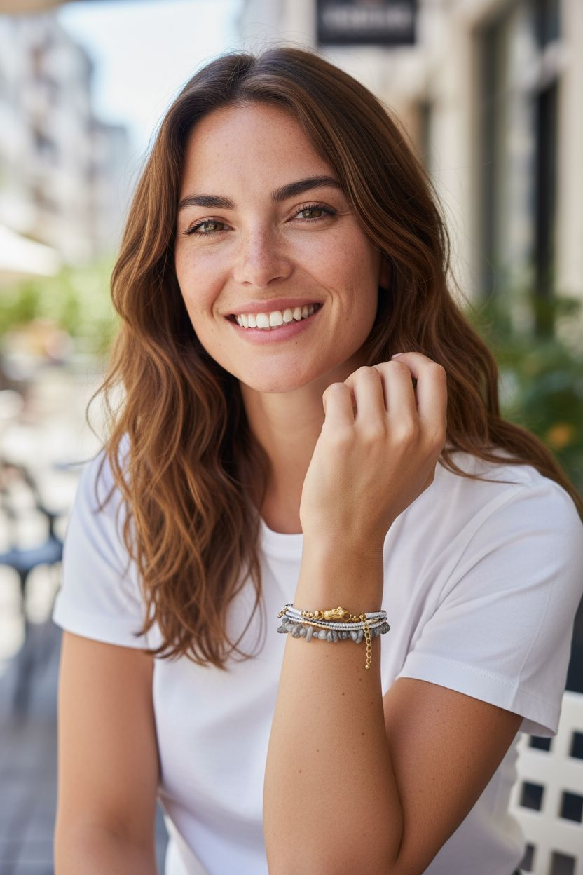 Chip Crystal Gemstone & Miyuki beads Necklace/ Bracelet 2 in 1, Adjustable Chain, Gold acorn charm